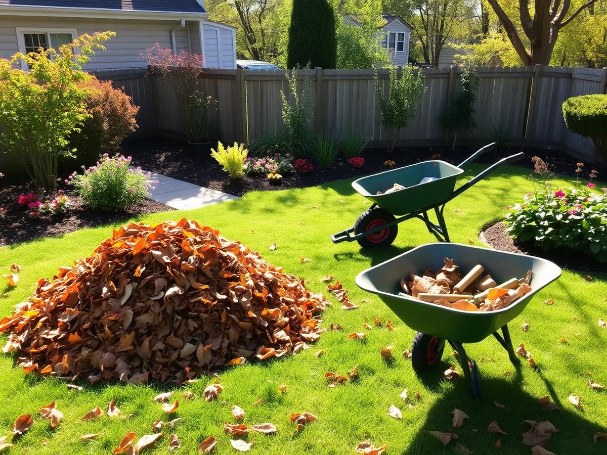 Garden clean-up in progress